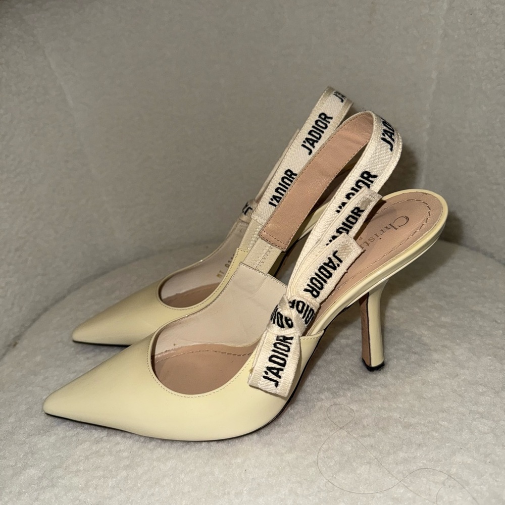 J'Adior Slingback Pump white Patent Calfskin size 39